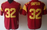 Wholesale Cheap USC Trojans #32 O.J Simpson Red Throwbck Jersey
