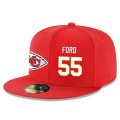 Wholesale Cheap Kansas City Chiefs #55 Dee Ford Snapback Cap NFL Player Red with White Number Stitched Hat