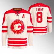 Cheap Men's Calgary Flames #8 Chris Tanev 2023 Cream Classic Primegreen Stitched Jersey