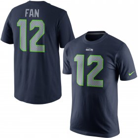 Wholesale Cheap Seattle Seahawks #12 Fan Nike Player Pride Name & Number T-Shirt Navy