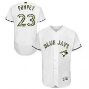 Wholesale Cheap Blue Jays #23 Dalton Pompey White Flexbase Authentic Collection Memorial Day Stitched MLB Jersey