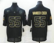 Wholesale Cheap Men's Dallas Cowboys #55 Leighton Vander Esch Black 2020 Salute To Service Stitched NFL Nike Limited Jersey