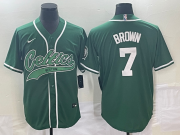 Wholesale Cheap Men's Boston Celtics #7 Jaylen Brown Green With Patch Stitched Baseball Jersey