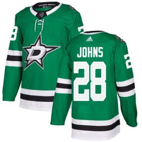Wholesale Cheap Adidas Stars #28 Stephen Johns Green Home Authentic Stitched NHL Jersey