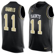 Wholesale Cheap Nike Saints #11 Deonte Harris Black Team Color Men's Stitched NFL Limited Tank Top Jersey