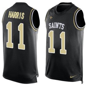 Wholesale Cheap Nike Saints #11 Deonte Harris Black Team Color Men\'s Stitched NFL Limited Tank Top Jersey