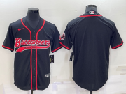 Wholesale Cheap Men's Tampa Bay Buccaneers Blank Black Cool Base Stitched Baseball Jersey