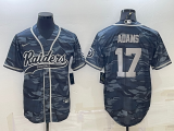 Wholesale Cheap Men's Las Vegas Raiders #17 Davante Adams Grey Camo With Patch Cool Base Stitched Baseball Jersey