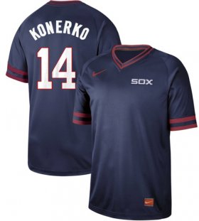 Wholesale Cheap Nike White Sox #14 Paul Konerko Navy Authentic Cooperstown Collection Stitched MLB Jerseys