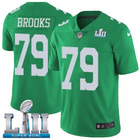 Wholesale Cheap Nike Eagles #79 Brandon Brooks Green Super Bowl LII Men\'s Stitched NFL Limited Rush Jersey