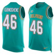 Wholesale Cheap Nike Dolphins #46 Noah Igbinoghene Aqua Green Team Color Men's Stitched NFL Limited Tank Top Jersey