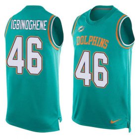 Wholesale Cheap Nike Dolphins #46 Noah Igbinoghene Aqua Green Team Color Men\'s Stitched NFL Limited Tank Top Jersey