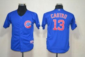 Wholesale Cheap Cubs #13 Starlin Castro Blue Cool Base Stitched Youth MLB Jersey
