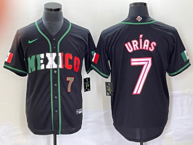 Wholesale Cheap Men\'s Mexico Baseball #7 Julio Urias Number 2023 Black White World Classic Stitched Jersey3