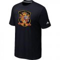 Wholesale Cheap Adidas Spain 2014 World Short Sleeves Soccer T-Shirt Black