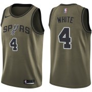 Wholesale Cheap Men's Nike San Antonio Spurs #4 Derrick White Green Basketball Swingman Salute to Service Jersey
