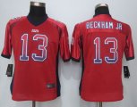 Wholesale Cheap Nike Giants #13 Odell Beckham Jr Red Alternate Women's Stitched NFL Elite Drift Fashion Jersey