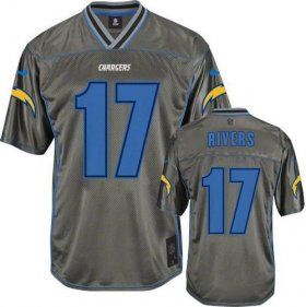 Wholesale Cheap Nike Chargers #17 Philip Rivers Grey Men\'s Stitched NFL Elite Vapor Jersey