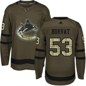 Wholesale Cheap Adidas Canucks #53 Bo Horvat Green Salute to Service Youth Stitched NHL Jersey