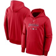 Wholesale Cheap Men's Los Angeles Angels Nike Red Authentic Collection Therma Performance Pullover Hoodie