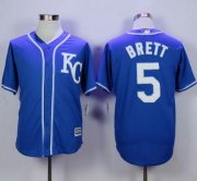 Wholesale Cheap Royals #5 George Brett Blue Alternate 2 New Cool Base Stitched MLB Jersey