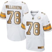Wholesale Cheap Nike Steelers #78 Alejandro Villanueva White Men's Stitched NFL Elite Gold Jersey