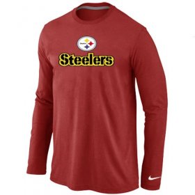 Wholesale Cheap Nike Pittsburgh Steelers Authentic Logo Long Sleeve T-Shirt Red