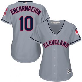Wholesale Cheap Indians #10 Edwin Encarnacion Grey Road Women\'s Stitched MLB Jersey