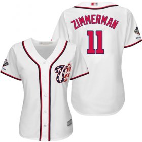 Wholesale Cheap Nationals #11 Ryan Zimmerman White Home 2019 World Series Champions Women\'s Stitched MLB Jersey