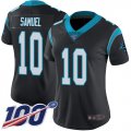 Wholesale Cheap Nike Panthers #10 Curtis Samuel Black Team Color Women's Stitched NFL 100th Season Vapor Limited Jersey