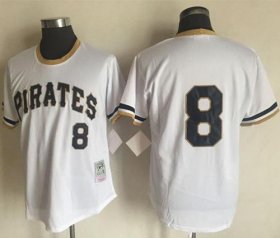Wholesale Cheap Mitchell And Ness 1971 Pirates #8 Willie Stargell White Throwback Stitched MLB Jersey