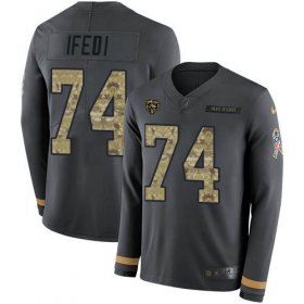 Wholesale Cheap Nike Bears #74 Germain Ifedi Anthracite Salute to Service Men\'s Stitched NFL Limited Therma Long Sleeve Jersey