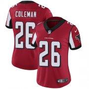 Wholesale Cheap Nike Falcons #26 Tevin Coleman Red Team Color Women's Stitched NFL Vapor Untouchable Limited Jersey