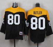 Wholesale Cheap Mitchell And Ness 1967 Steelers #80 Jack Butler Black/Yelllow Throwback Men's Stitched NFL Jersey