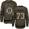 Wholesale Cheap Adidas Bruins #73 Charlie McAvoy Green Salute to Service Stanley Cup Final Bound Stitched NHL Jersey