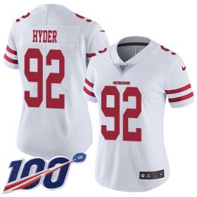 Wholesale Cheap Nike 49ers #92 Kerry Hyder White Women\'s Stitched NFL 100th Season Vapor Untouchable Limited Jersey