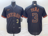 Cheap Men's Houston Astros #3 Jeremy Pena Number Lights Out Black Fashion Stitched MLB Cool Base Nike Jersey