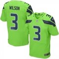 Wholesale Cheap Nike Seahawks #3 Russell Wilson Green Men's Stitched NFL Elite Rush Jersey