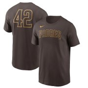 Wholesale Cheap San Diego Padres Nike Jackie Robinson Day Team 42 T-Shirt Brown