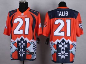 Wholesale Cheap Nike Broncos #21 Aqib Talib Orange Men\'s Stitched NFL Elite Noble Fashion Jersey