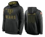 Wholesale Cheap Men's Chicago Bears Custom Black 2020 Salute to Service Sideline Performance Pullover Hoodie