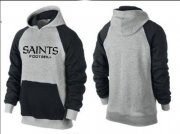 Wholesale Cheap New Orleans Saints English Version Pullover Hoodie Grey & Black