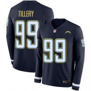 Wholesale Cheap Nike Chargers #99 Jerry Tillery Navy Blue Team Color Men's Stitched NFL Limited Therma Long Sleeve Jersey