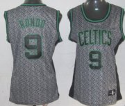 Wholesale Cheap Boston Celtics #9 Rajon Rondo Gray Static Fashion Womens Jersey