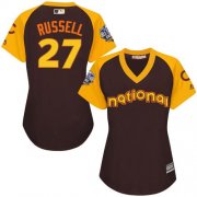 Wholesale Cheap Cubs #27 Addison Russell Brown 2016 All-Star National League Women's Stitched MLB Jersey