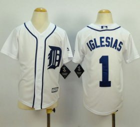 Wholesale Cheap Tigers #1 Jose Iglesias White Cool Base Stitched Youth MLB Jersey