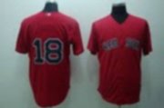 Wholesale Cheap Red Sox #18 Matsuzake Daisuke Stitched Red MLB Jersey