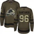 Wholesale Cheap Adidas Avalanche #96 Mikko Rantanen Green Salute to Service Stitched Youth NHL Jersey