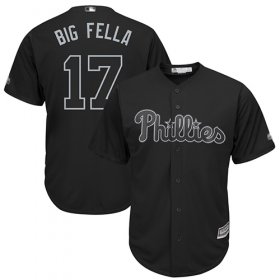 Wholesale Cheap Phillies #17 Rhys Hoskins Black \"Big Fella\" Players Weekend Cool Base Stitched MLB Jersey