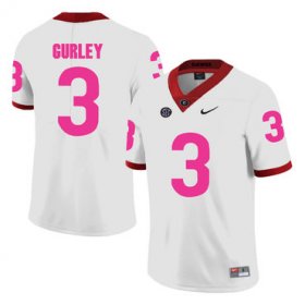 Wholesale Cheap Georgia Bulldogs 3 Todd Gurley White Breast Cancer Awareness College Football Jersey